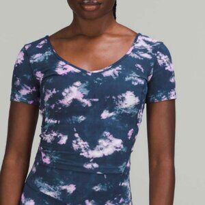 Lululemon Align T-Shirt Size 10 Circulate Tie Dye Mineral Blue Multi NWT